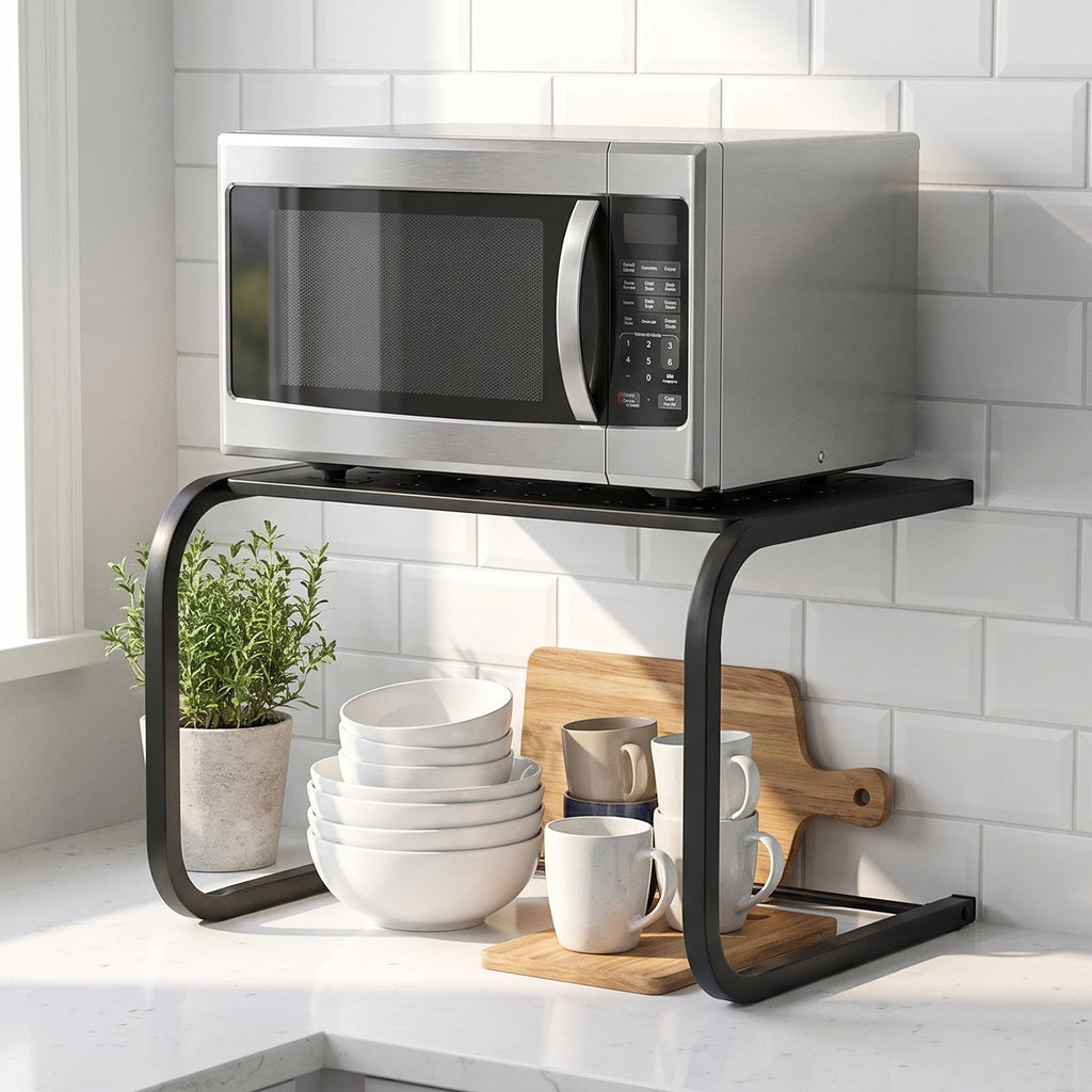 Metal Kitchen Microwave Oven Storage Rack Stand Countertop Organiser (1 Pc)