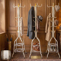 Metal Floor Standing Coat Rack Stand With Bottom Storage Shelf (1 Pc)